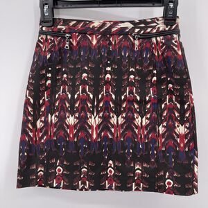 H&M Sz 2 Mini Skirt A Line Abstract Design Summer Casual Cotton Stretch